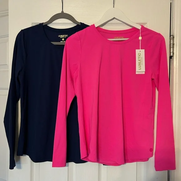 Lilly Pulitzer UPF 50+ Luxletic Westley Long Sleeve Active Tee Low Tide Navy M - Picture 7 of 7